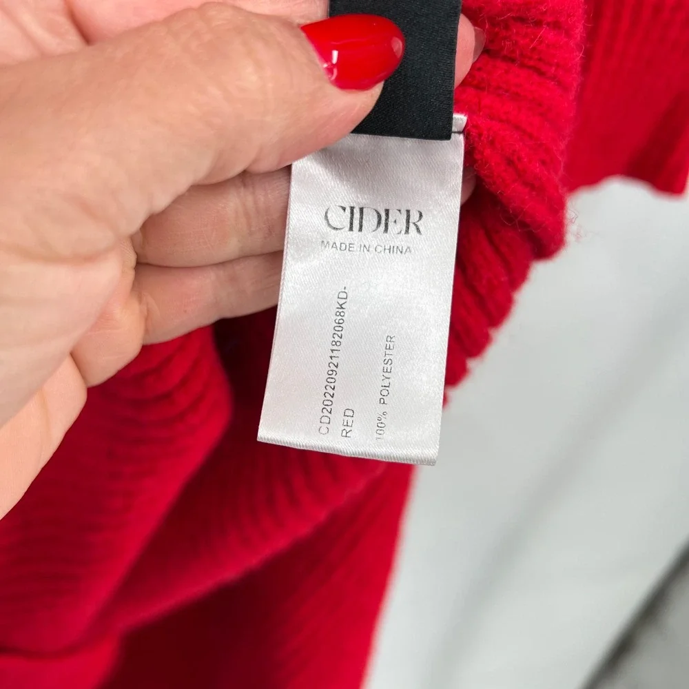 CIDER Red‎ Ribbed Knit Midi Dress with Matching Bolero Sweater Set XL
